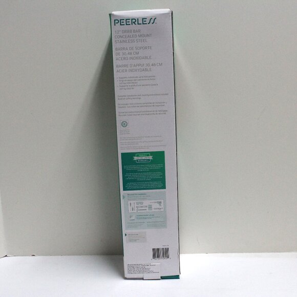 Peerless 12 Inch Stainless Steel Concealed Mount Grab Bar - New In Box - Picture 2 of 12